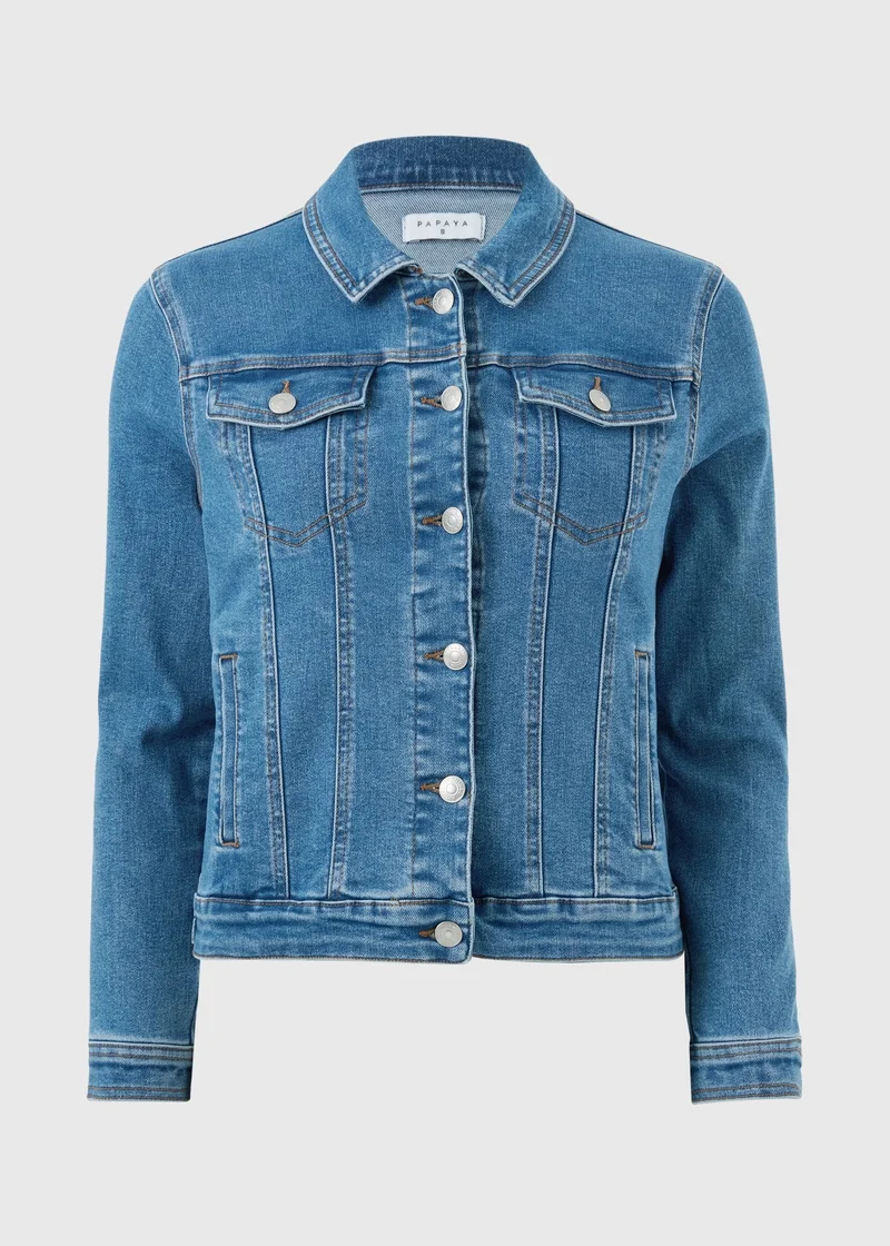 ماتلان جاكيت جينز مطاطي بغسلة متوسطة